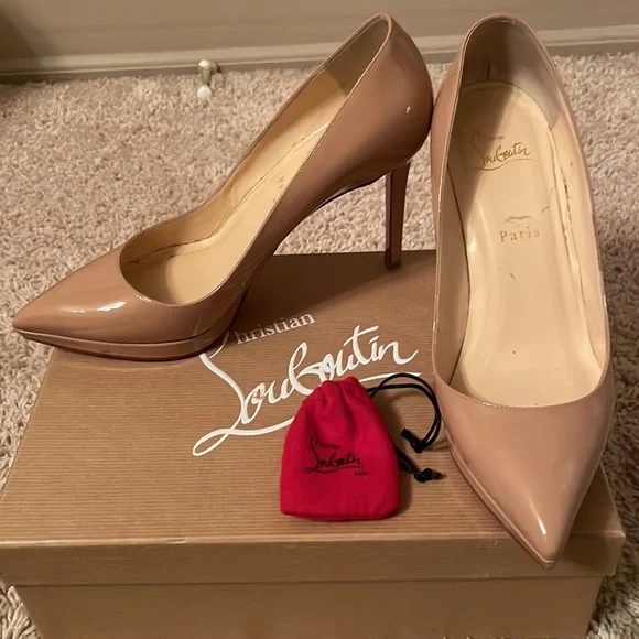 Christian Louboutin Pigalle Plato 100 mm Nude 39.5 - Picture 8 of 9